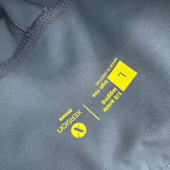 Xersion Move 7/8 Ankle Leggings High Rise Size Large Blue Activewear - Picture 6 of 7